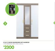 Rome Bedroom 2 Door Wardrobe With Mirror 1950 x 1200 x 420mm 1-275