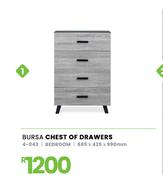 Bursa Bedroom Chest Of Drawers 685 x 425 x 990mm 4-043