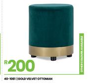 Gold Velvet Ottoman 40-1081