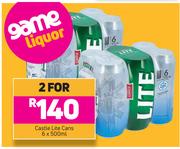 Castle Lite Cans-For 2 x 6x500ml