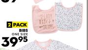 2 Pack Bibs One Size