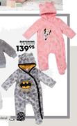 Embossed Fleece.Babygrows (0-18 Months)