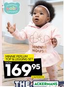 Ackerman Baby Company Minnie Peplum Top & Legging Set (3-36 Months)