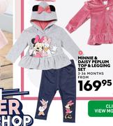 Minnie & Daisy Peplum Top & Legging Set (3-36 Months)