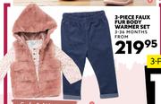 Ackerman Baby Company 3 Piece Faux Fur Body Warmer Set (3-36 Months)