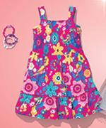 Birds Tired Smock Dress For 2-8 years