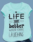 Girls Curve Hem Tee(7-15 Years)