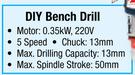 MacAfric DIY Bench Drill EDRILB/002