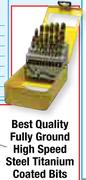 Mac Afric 25 Piece Fully Ground High Speed Steel Titanium Coated Bits EBITSD/025