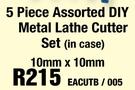 5 Piece Assorted DIY Metal Lathe Cutter Set (In Case) 10x10mm EACUTB/005