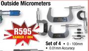 Outside Micrometers Set Of 4 -100mm EAMICR/004