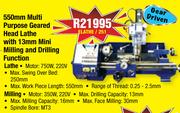 Gear Driven 550mm Multi Purpose Geared Head Lathe With 13mm Mini Milling & Drilling Function ELATHE/