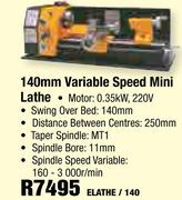 Mac Afric 140mm Variable Speed Mini Lathe ELATHE/140
