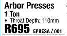 MacAfric Arbor Presses 1 Ton EPRESA/001