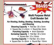 MacAfric Multi Purpose Metal Craft Bender Set EBENDR/003