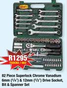 Hexa 82 Piece Superlock Chrome Vanadium 6mm(1/4") & 12mm(1/2") Drive Socket Bit&SpannerSet TSOCKE/08
