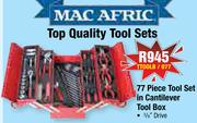MacAfric 77 Piece Tool Set In Cantilever Tool Box 3/8" Drive TTOOLB/077