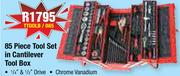 MacAfric 85 Piece Tool Set In Cantilever Tool Box TTOOLB/085