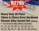 Heavy Duty Mechanics 26-Piece 19mm & 25mm Drive Hardened Chrome Alloy Socket Set TSOCKE/126