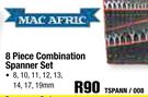 Mac Afric 8-Piece Combination Spanner Set TSPANN/008