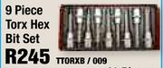 9-Piece Torx Hex Bit Set TTORXB/009