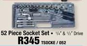 52-Piece Socket Set 1/4" & 1/2" Drive TSOCKE/052