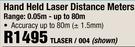 Hand Held Laser Distance Meters TLASER/004