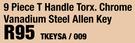 Allen Keys 9-Piece T Handle Torx. Chrome Vanadium Steel TKEYSA/009