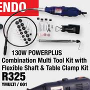 130W Powerplus Combination Multi Tool Kit With Flexible Shaft & Table Clamp Kit YMULTI/001