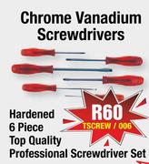 Chrome Vanadium Hardened 6 Piece Top Quality Professional Screwdriver Set TSCREW/006