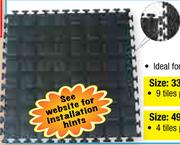 Black PVC Extra Heavy Duty Interlocking Floor Tile XTILES/500-490 x 490mm Each