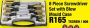 S2 Steel Screwdriver Sets 8 Piece Screwdriver Set With Blow Mould Case TSCREW/008