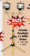 Portable Floodlight, 2 x 500W Globes HLIGHC/001