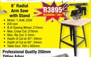 8" Radial Arm Saw With Stand WSAWRA/001