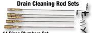 Drain Cleaning Rod Sets 14 Piece Plumbers Set 10x1mx 6mm XRODRN/001