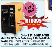 Macafric 3 In 1 MIG-MMA-TIG Model 250-EWELDM/250