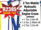 2 Ton Mobile Hydraulic Adjustable Engine Crane Shown GCRANE/002