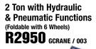 Engine Cranes 2 Ton With Hydraulic & Pneumatic Functions (Foldable With 6 Wheels) GCRANE/003