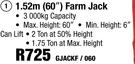 1.52m (60") Farm Jack GJACKF/060