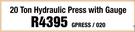20 Ton Hydraulic Press With Gauge GPRESER/020