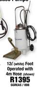 Grease Pumps 12Ltr(White) Foot Operated With 4mHose GGREAS/008