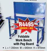 Foldable Work Bench With Peg Board GBENCH/002