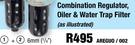 6mm (1/4") Combination Regulator, Oiler & Water Trap Filter AREGUO/002