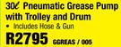 MacAfric 30L Pneumatic Grease Pump With Trolley And Drum GGREAS/005