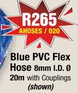 Air Line Hoses 8mm Blue PVC Flex Hose 20m With Couplings AHOSES/020