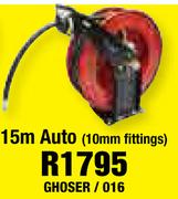 Heavy Duty Retractable Hose Reels 15m Auto(10mm Fittings) GHOSER/016