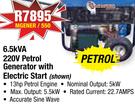 Macafric 6.5kVA 220V Petrol Portable Generator Generator With Electric Start MGENER/550