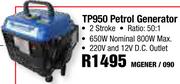 Macafric TP950 Petrol Portable Generator MGENER/090