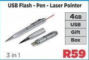 USB Flash Pen Laser Pointer