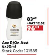 Axe R/On Assorted-6 x 50ml